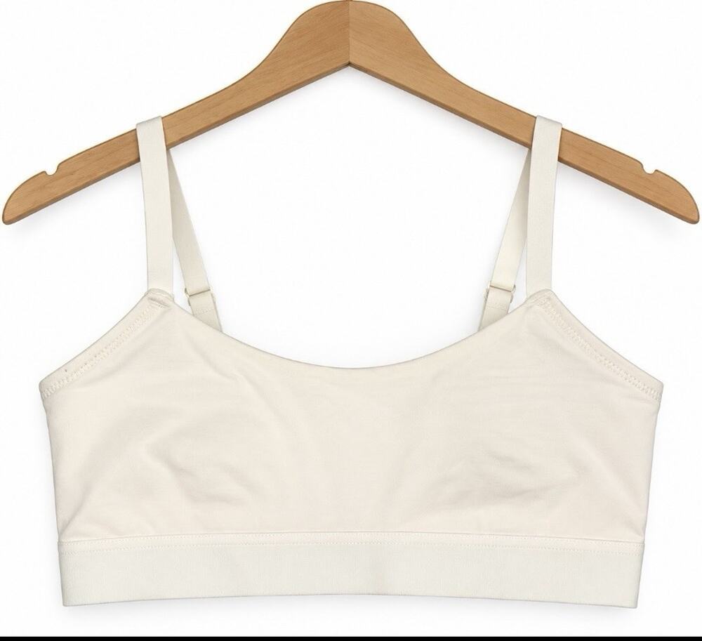 Third Love Bra Small Organic Cotton Bralette Sea Salt Ivory Wireless